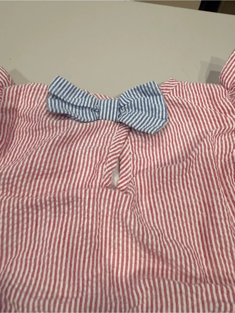 Stitchy Fish Girls Size 2T Tiered Stripe Dress Pink, Light Blue & Navy Like New!